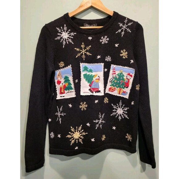 New All Points Reference Point Christmas Holiday Crewneck Sweater Sz S - Picture 1 of 7